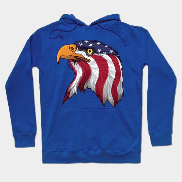 eagle head USA flag Hoodie by Mako Design 